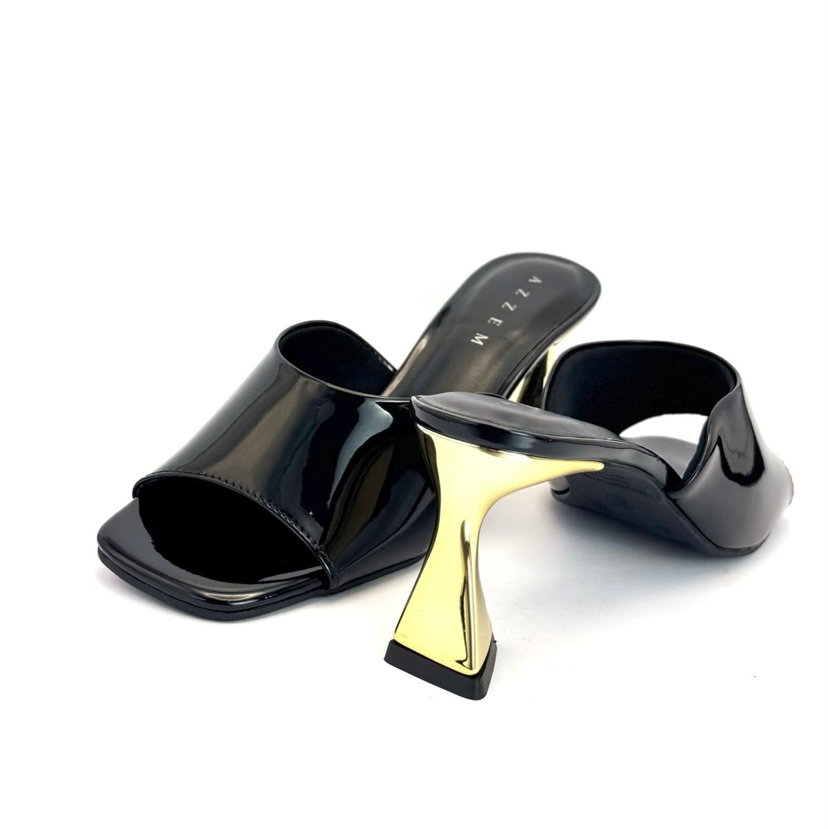Azzem Estúdio — Preto — Mule Azzem Salto Taça Geométrico 8614.94643