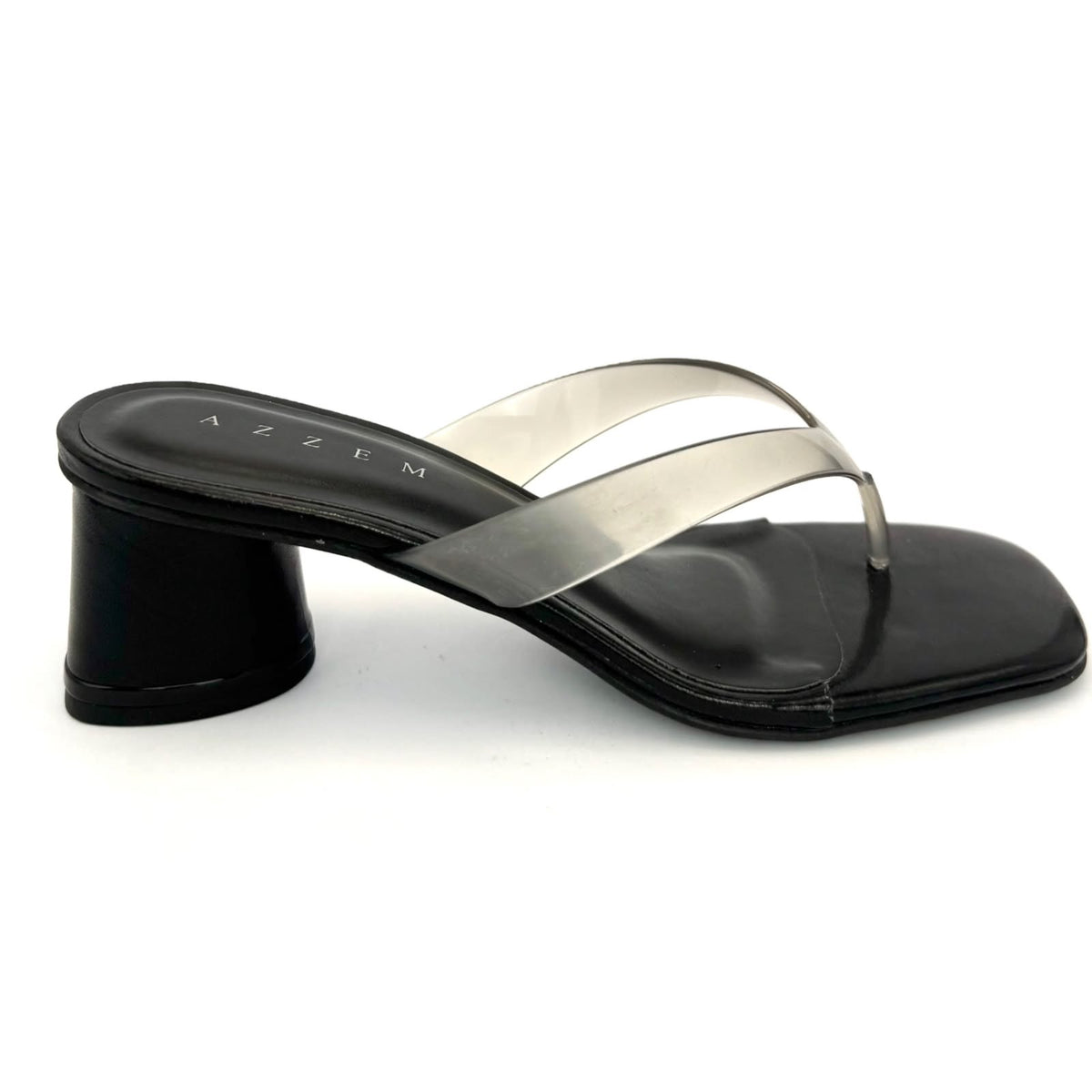 Azzem Estúdio — Preto/Fumê — Tamanco Azzem Tiras Fumê 8601.96192