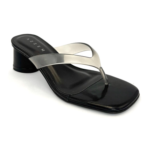 Azzem Estúdio — Preto/Fumê — Tamanco Azzem Tiras Fumê 8601.96192