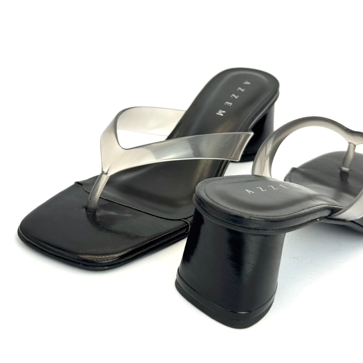 Azzem Estúdio — Preto/Fumê — Tamanco Azzem Tiras Fumê 8601.96192