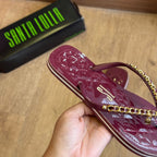 Sandália Santa Lolla Flip Flop Corrente Dourada 0106.0D67