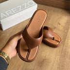 Sandália Arezzo Flatform Bicolor Tira Z191690001