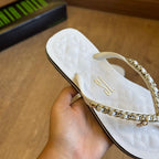 Sandália Santa Lolla Flip Flop Corrente Dourada 0106.0D67