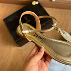 Rasteira Vizzano Detalhe Dourado de Folha 6371.374