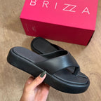Sandália Arezzo Flatform Bicolor Tira Z191690001