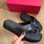 Sandália Arezzo Flatform Bicolor Tira Z191690001