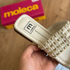 Sandália Rasteira Moleca Brilho Dourado 5462.146