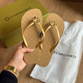 Chinelo De Dedo Capodarte Trevo Dourado 4015042