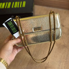 Bolsa Santa Lolla Metalizada Alça Transversal Corrente 0470.56A4.037C