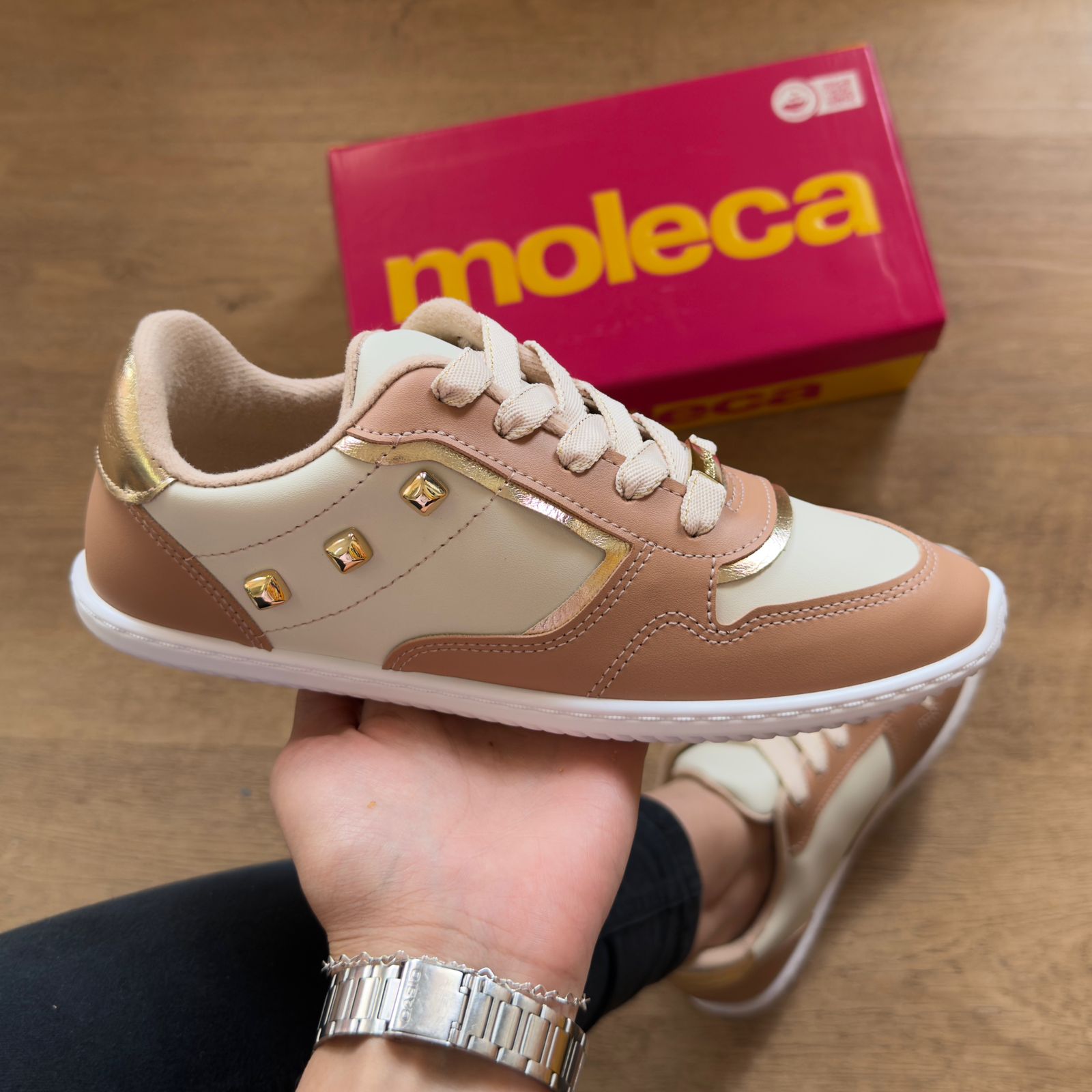 Tênis Moleca Quadrado Dourado 5827.105