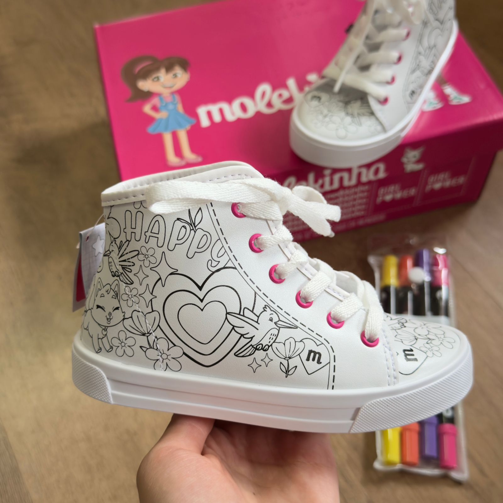 Tênis Molekinha Cano Alto para Colorir 5293.102