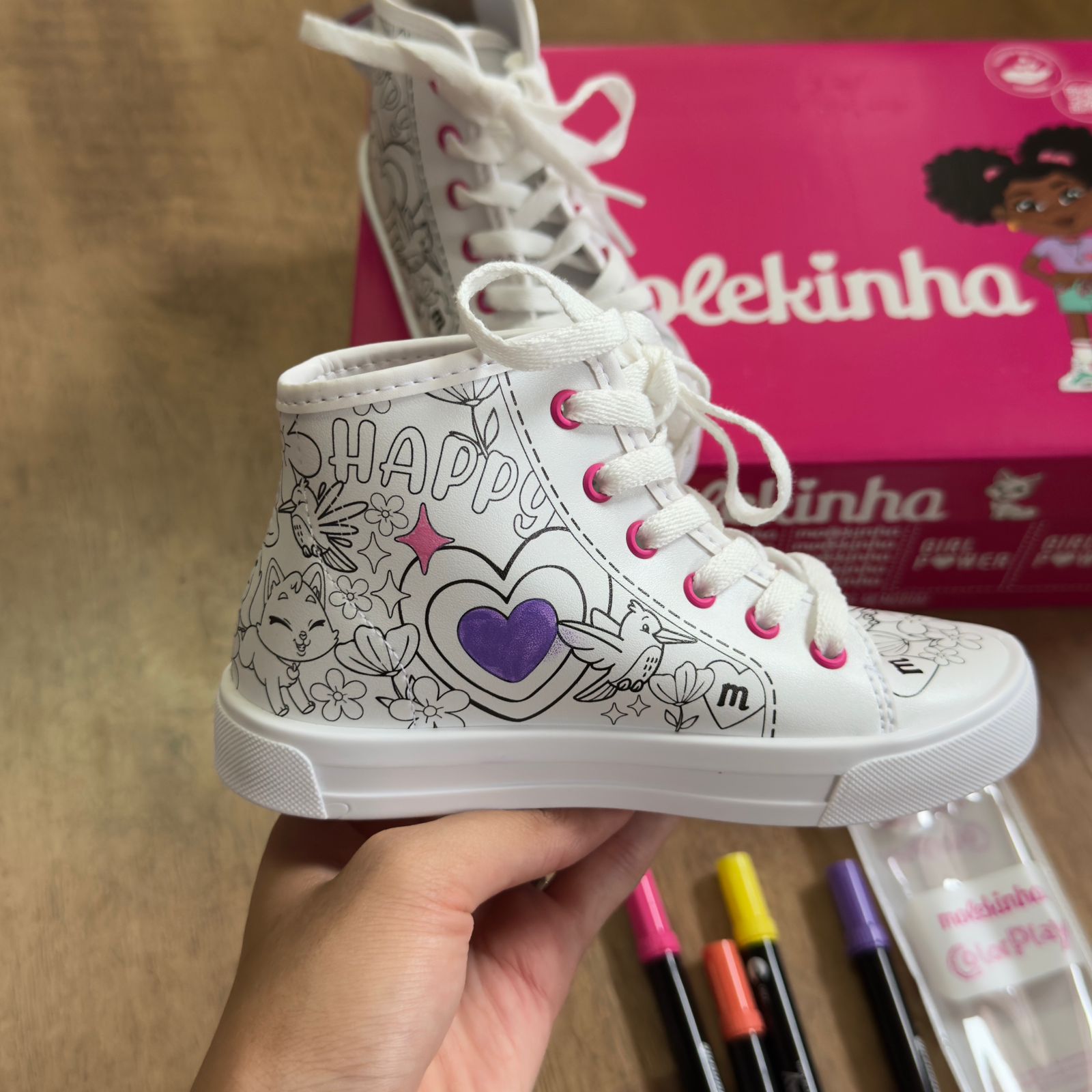 Tênis Molekinha Cano Alto para Colorir 5293.102