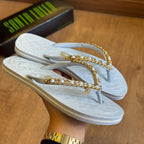 Sandália Santa Lolla Flip Flop Corrente Dourada 0106.0D67
