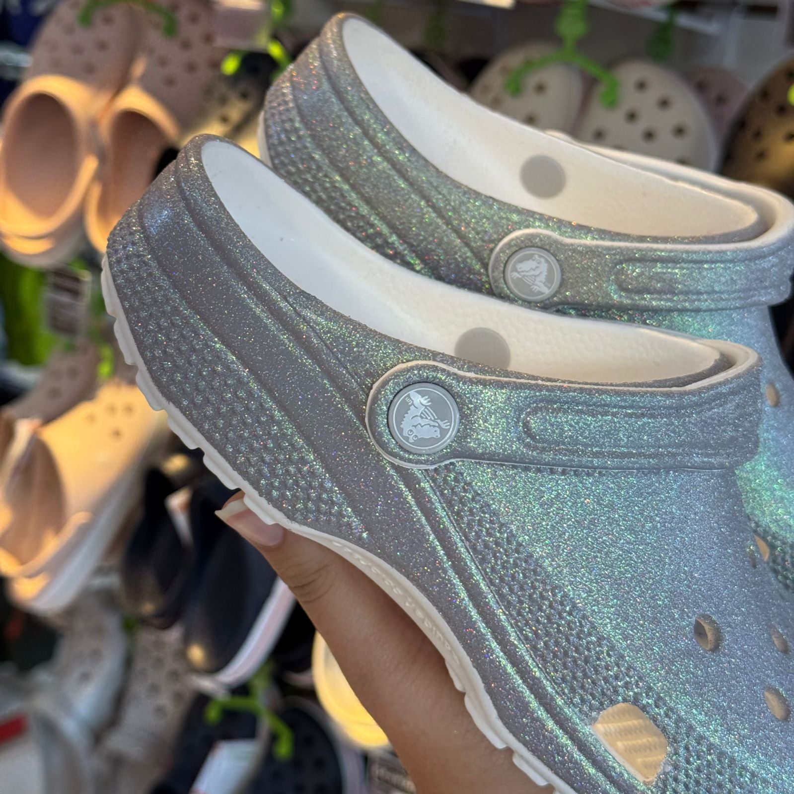 Crocs Classic Iridescent Glitter Clog