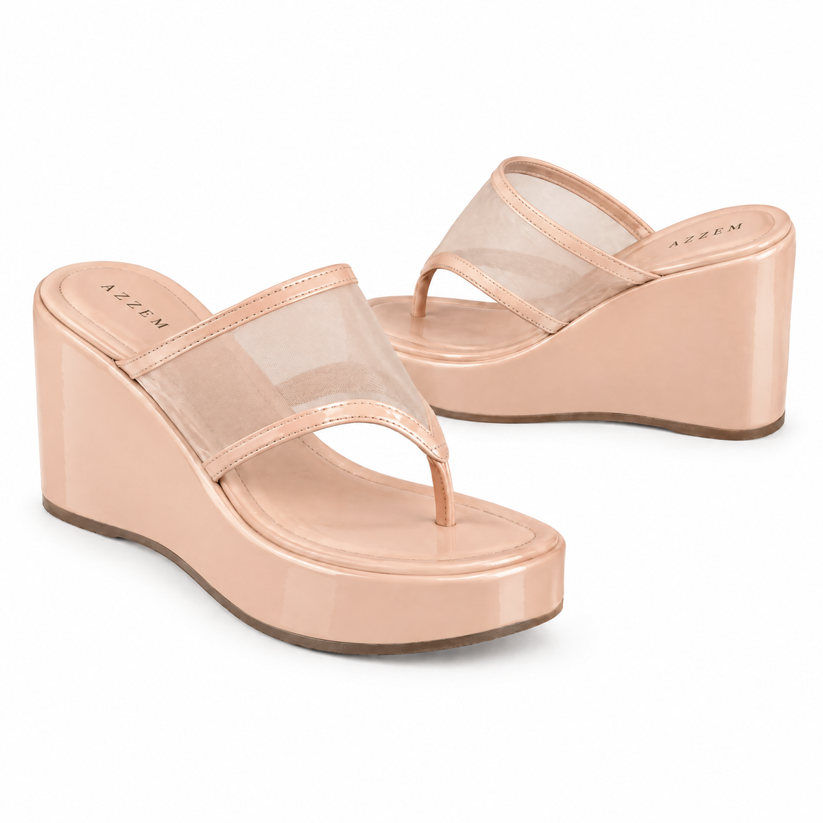 Azzem IA — Rosado/Verniz — Sandália Azzem Tamanco Anabela 643.5929