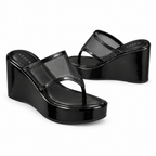 Azzem IA — Preto/Verniz — Sandália Azzem Tamanco Anabela 643.5929
