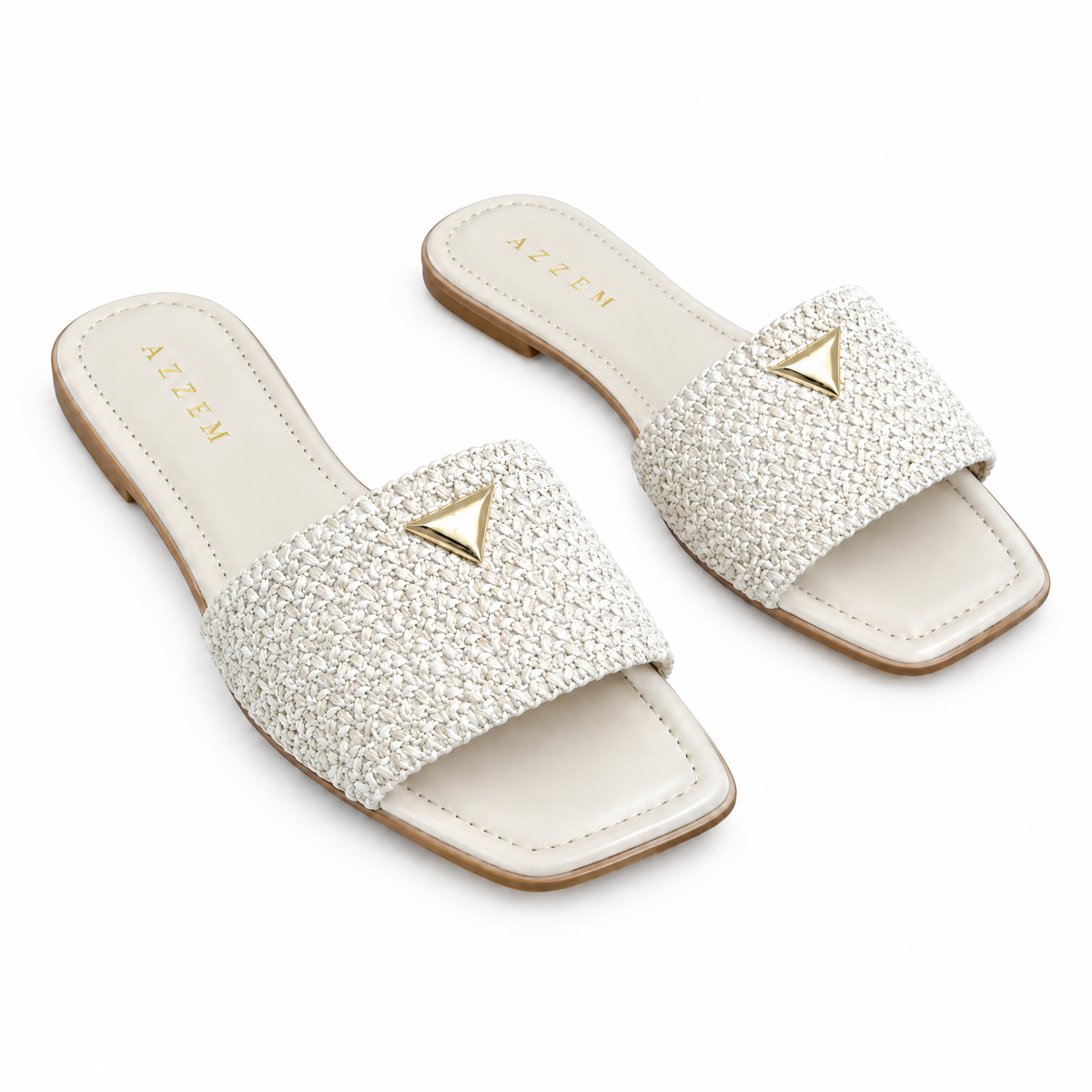 Azzem IA — Off White — Rasteira Azzem Tramado ME2726