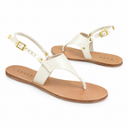 Azzem IA — Off White Madri — Sandália Azzem Flat Fivela Ajustavel 4453BM