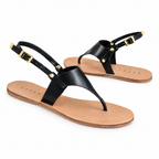 Azzem IA — Preto Madri — Sandália Azzem Flat Fivela Ajustavel 4453BM