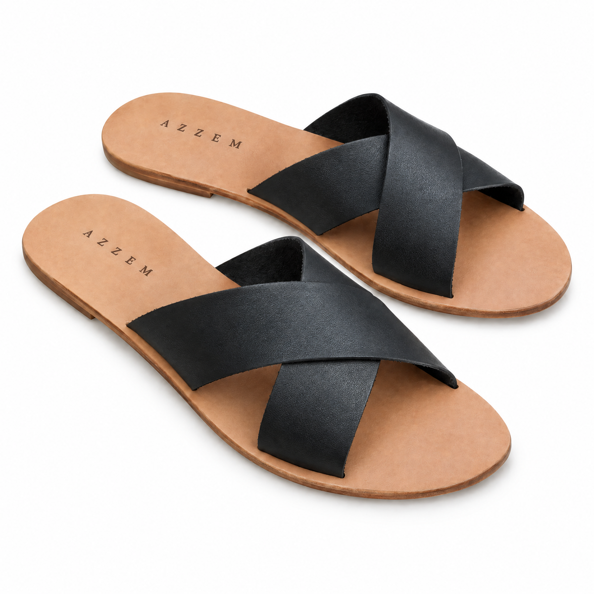 Azzem IA — Preto — Sandália Azzem Tiras Cruzadas 320BM
